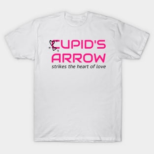 cupid's arrow strikes the heart of love valentines day T-Shirt